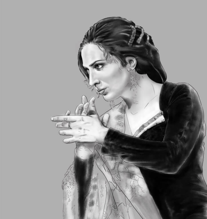 02 digital painting estrella morente by abdelfattah lahrach