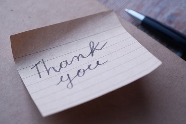 Thank you message